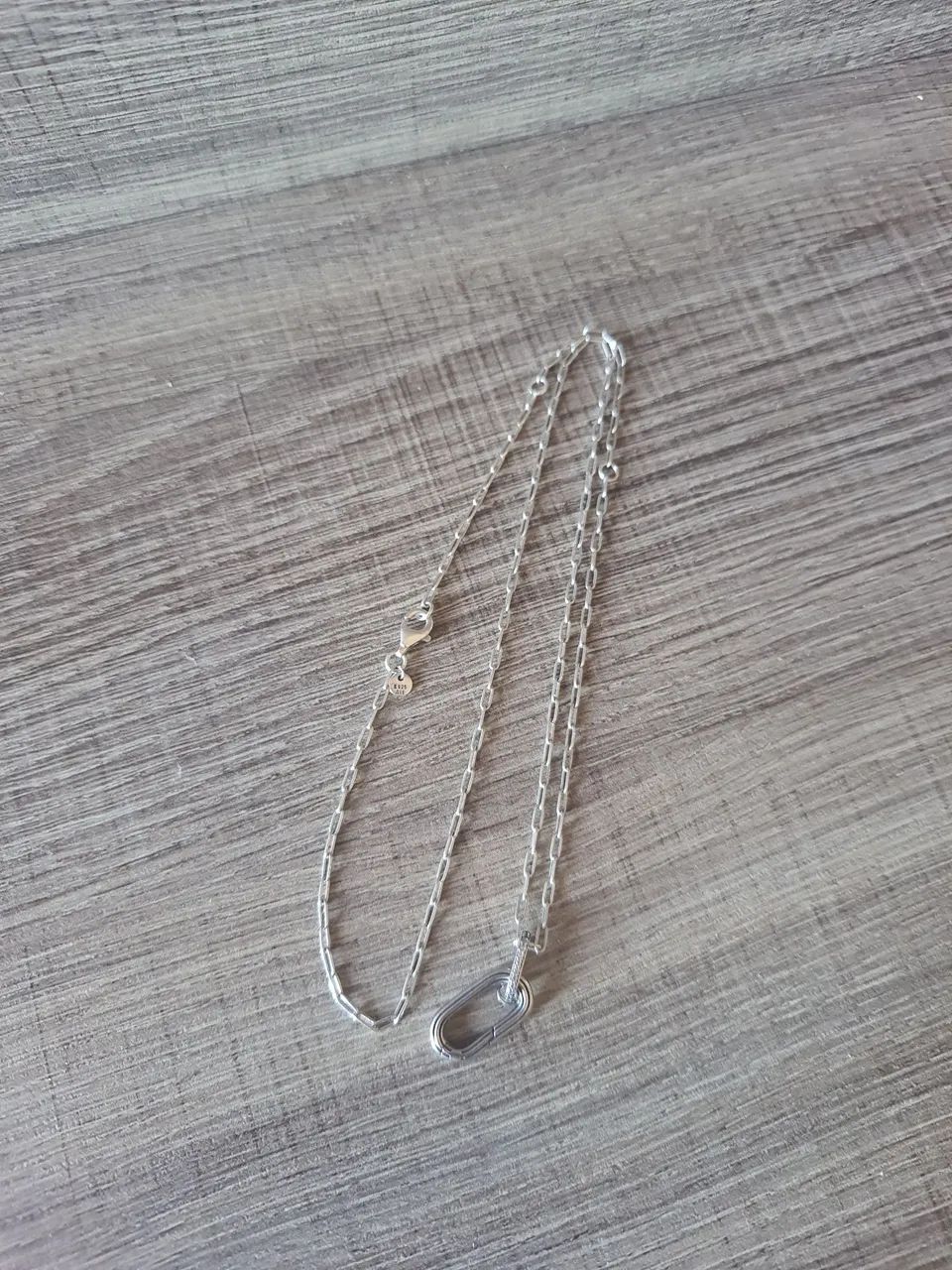 Colar Corrente de Prata e Pingente Pandora - Foto 2