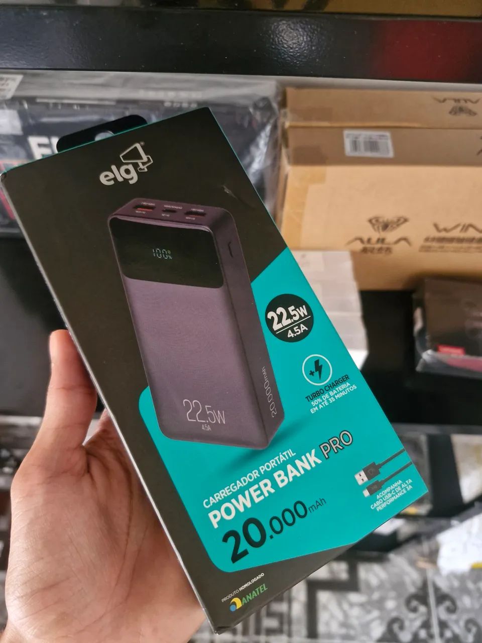 Power Bank ELG PRO 20.000mAh Original Turbo 22,5W Display Digital USB-C PD