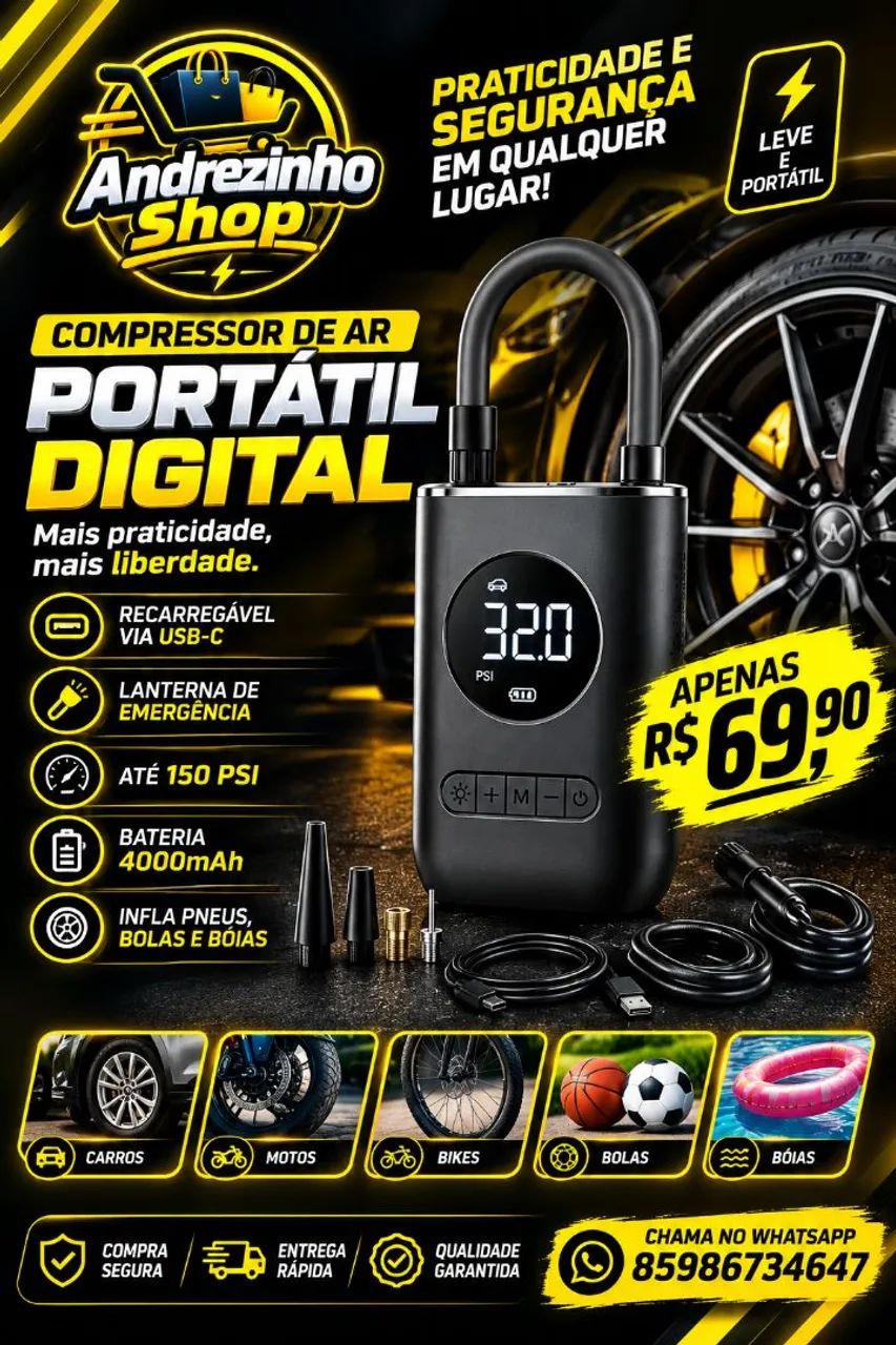 Compressor de ar portátil 