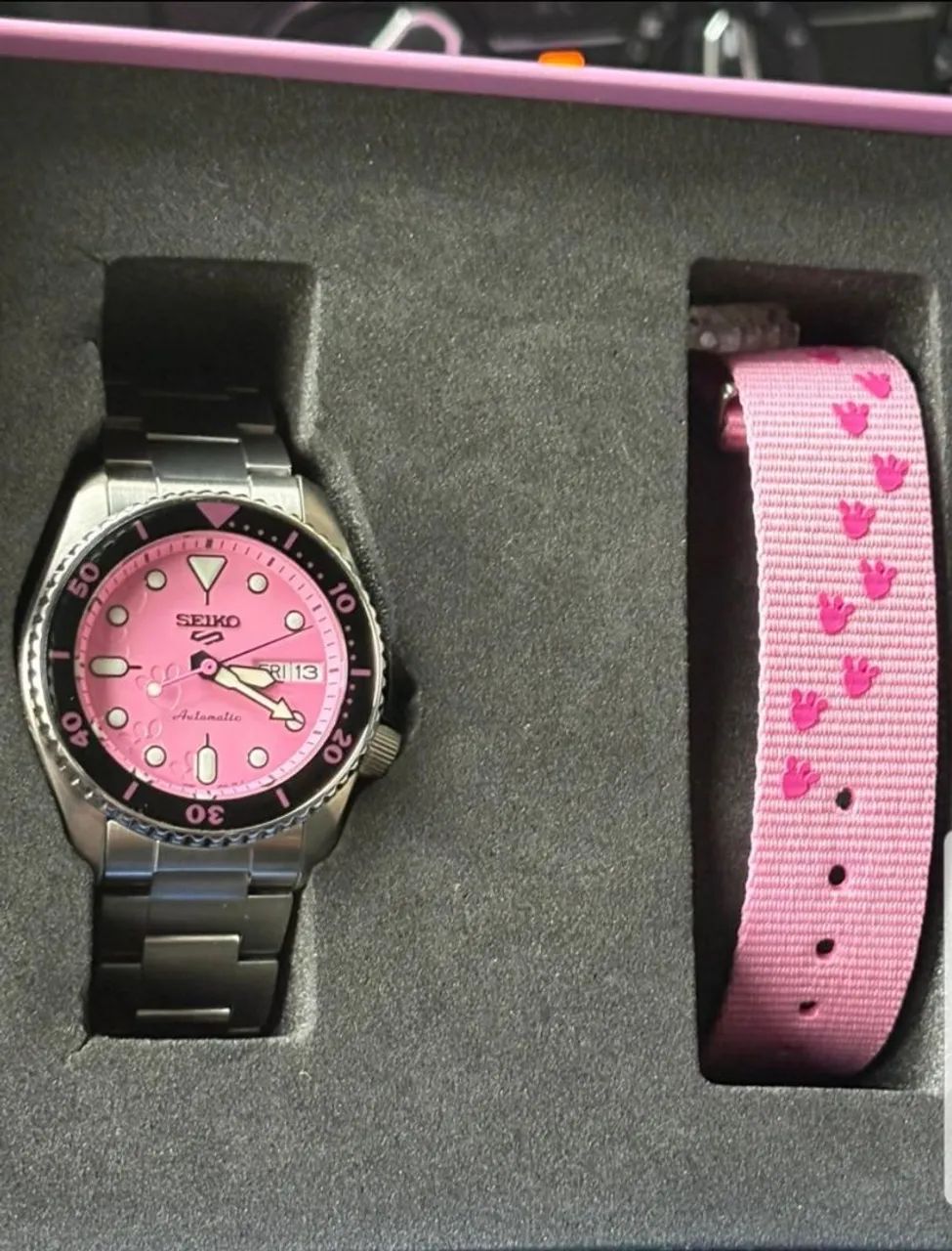 Seiko pantera cor de rosa