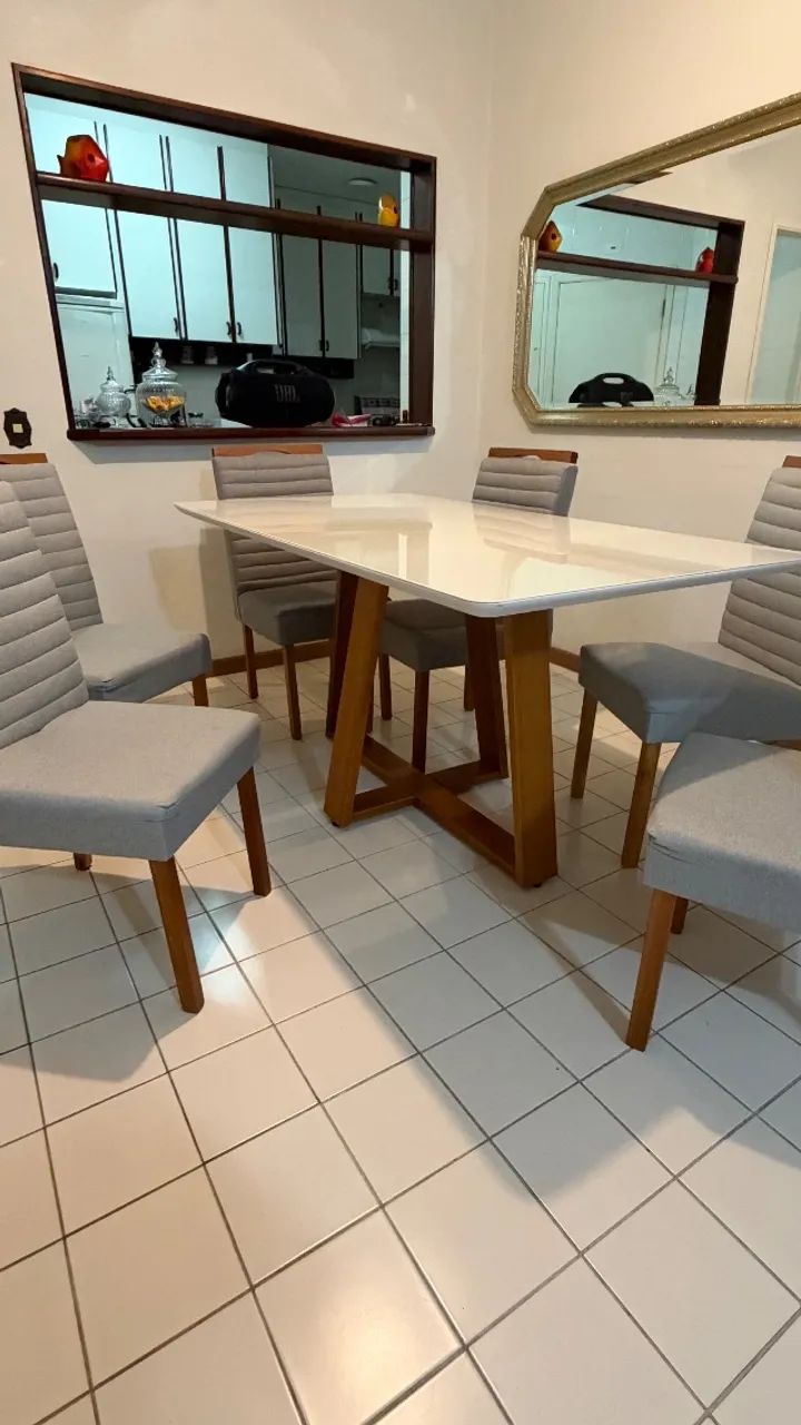 Mesa de jantar moderna com 6 cadeiras - Foto 4