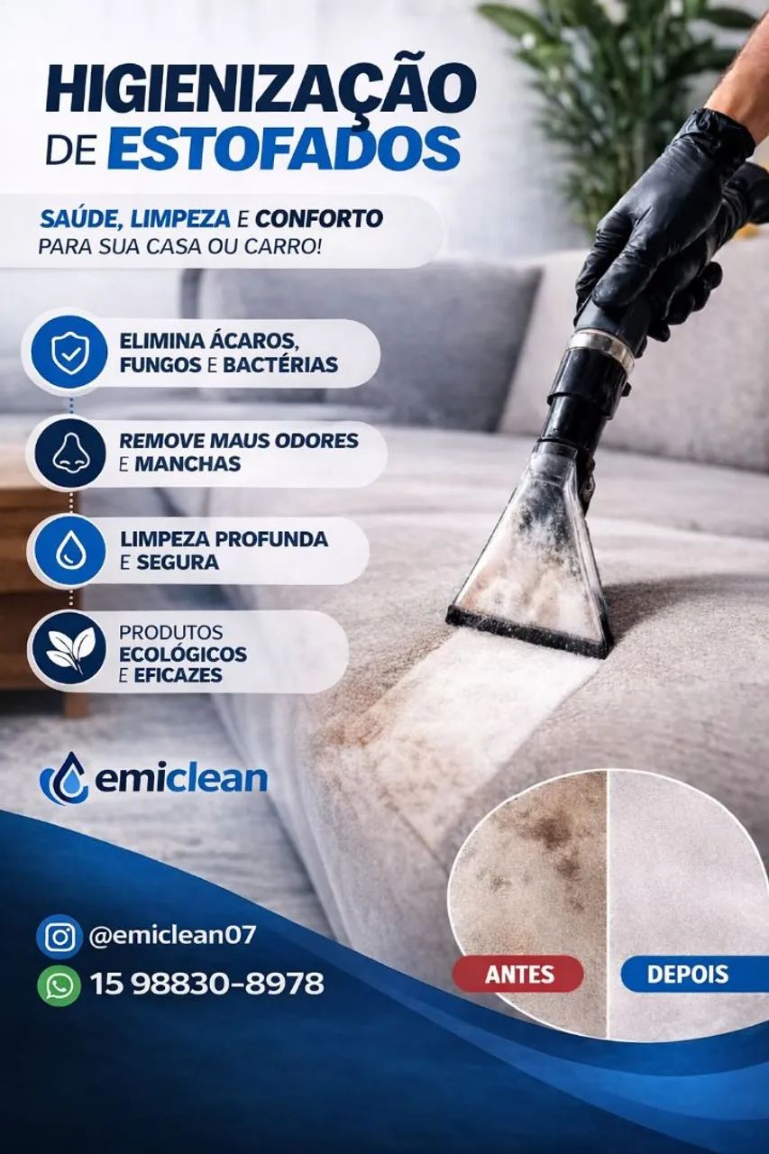 Limpeza de estofados - Na Emiclean cobrimos qualquer orçamento 