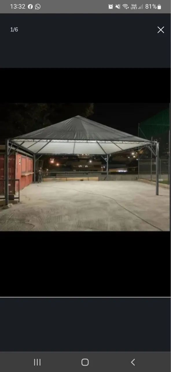 Tenda piramidal com calha 10x10 
