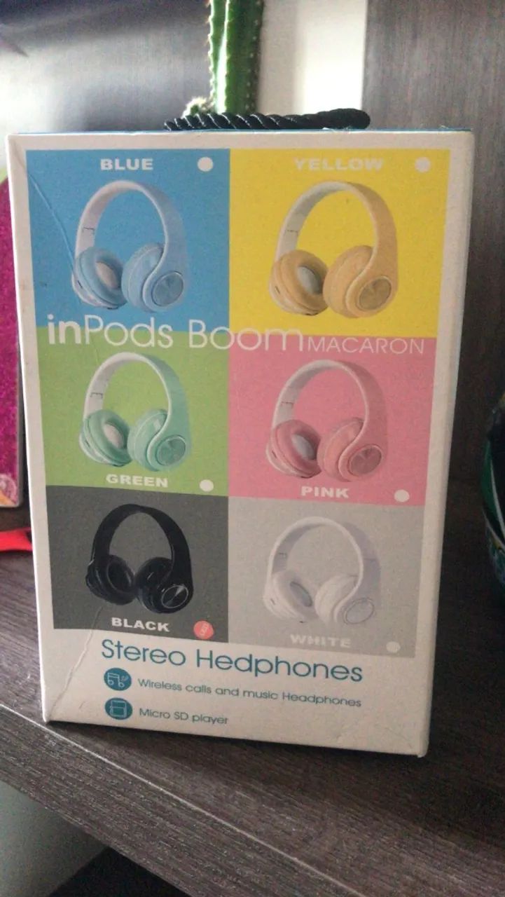 Headphone Inpods Boom Led Bluetooth Wireless Micro Sd