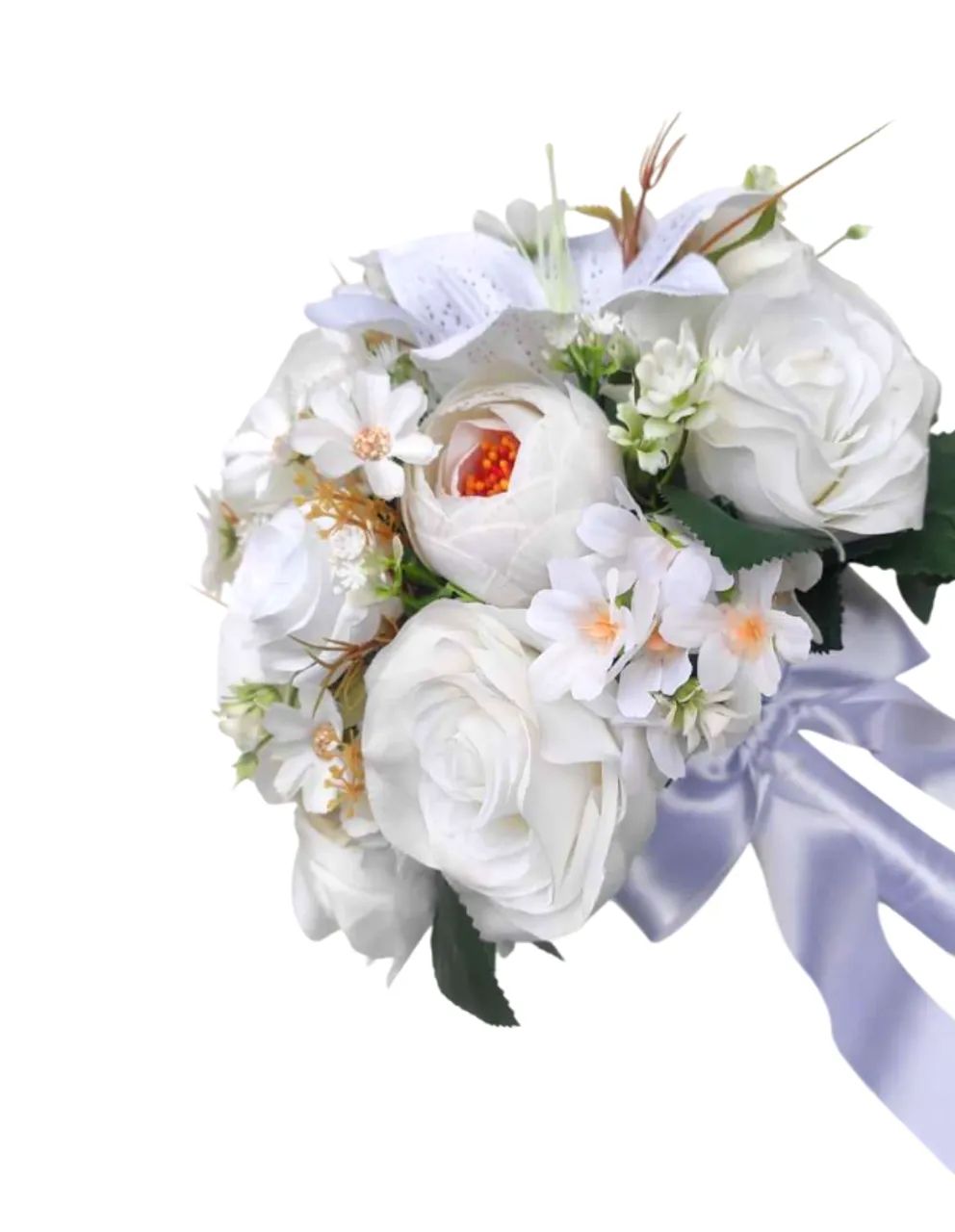 Buquê Permanente Buquê Branco Noiva Casamento - Foto 4