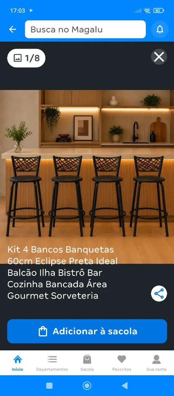 Cadeiras para área gourmet 