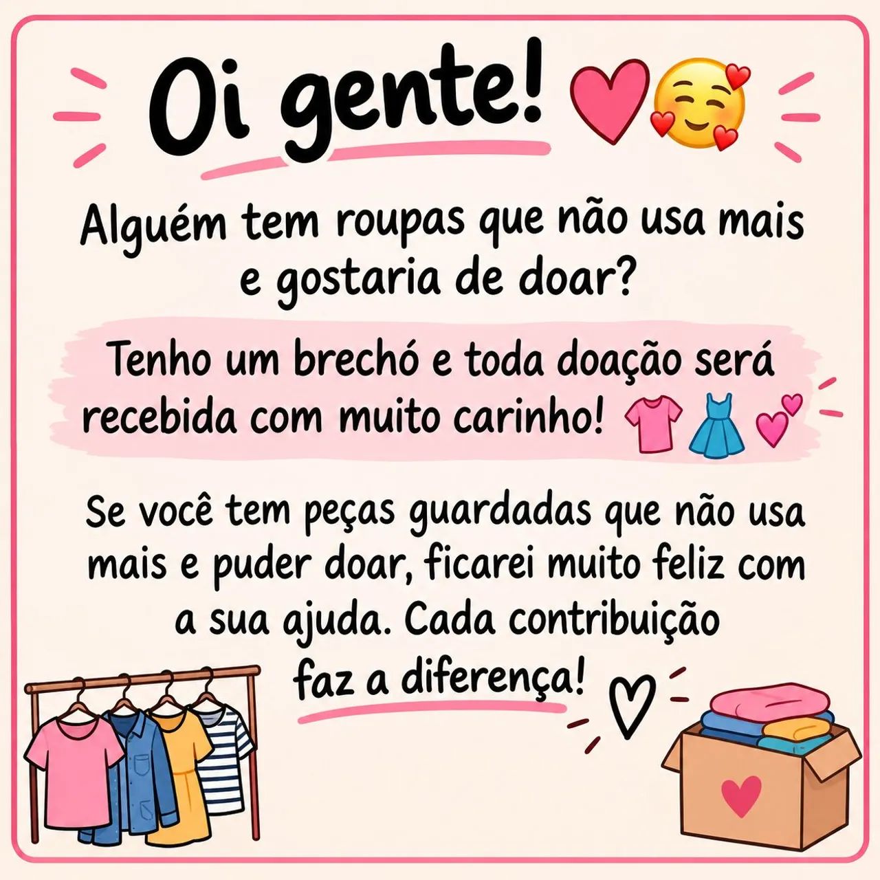 Aceito roupas para brechó 