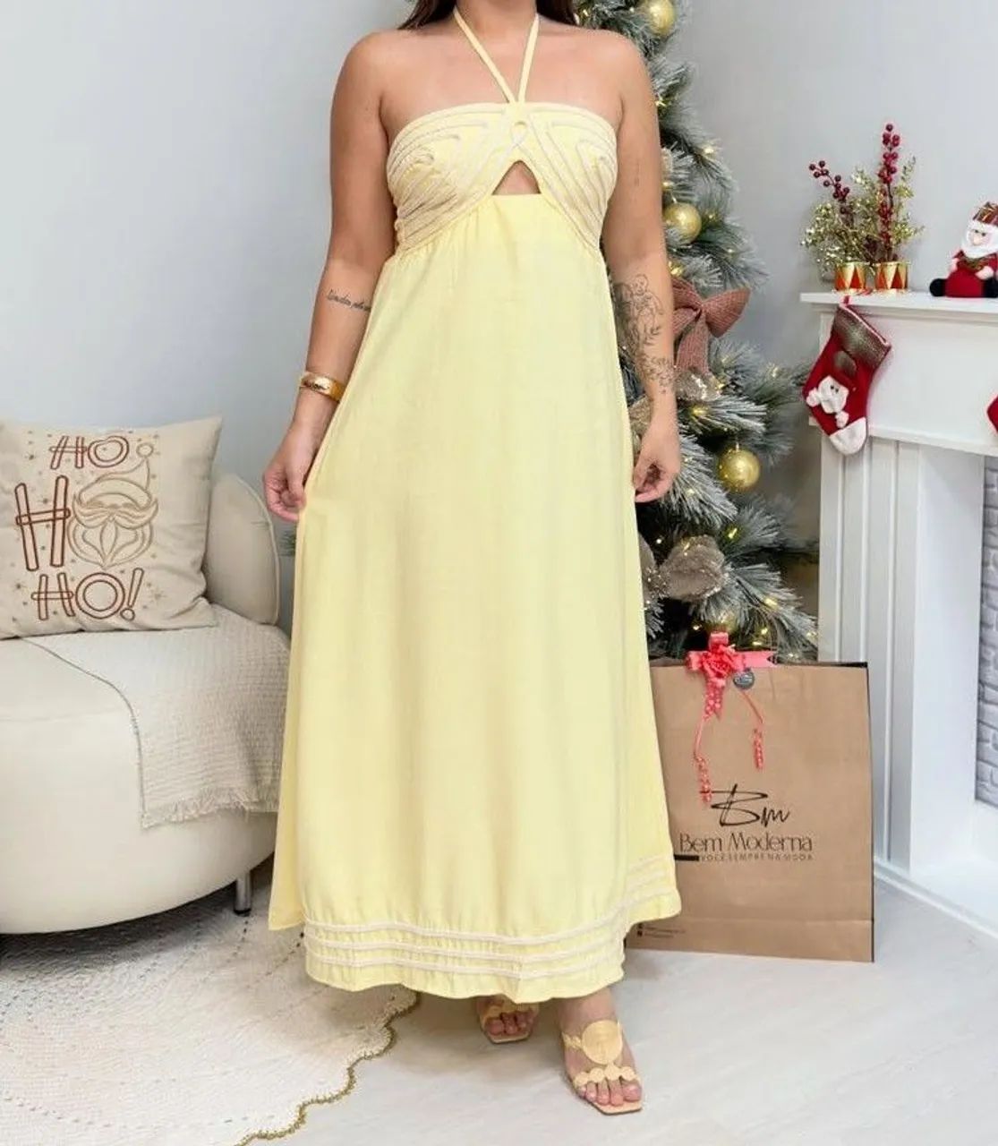 Vestido longo amarelo  - Foto 2