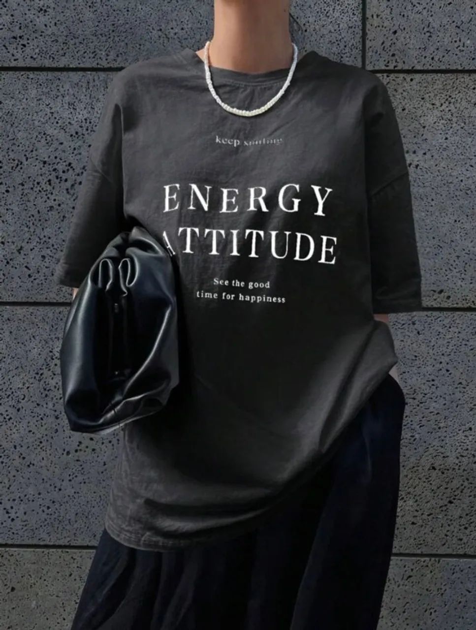 Blusa Oversized Cinza Escuro Tamanho P - Foto 2
