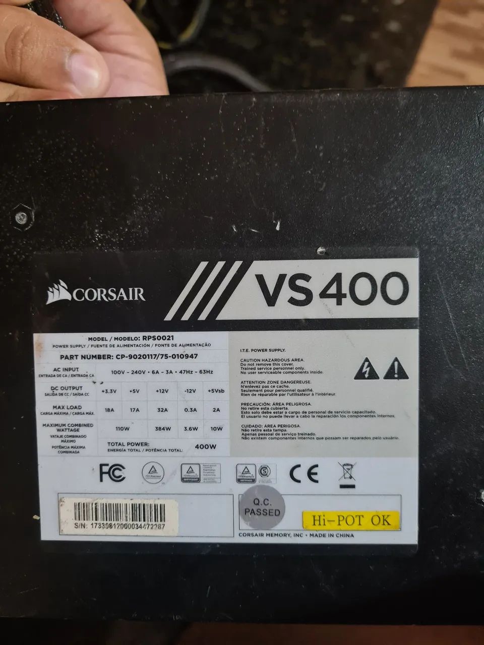 Fonte corsair VS 400 funcioando 100% - Foto 4