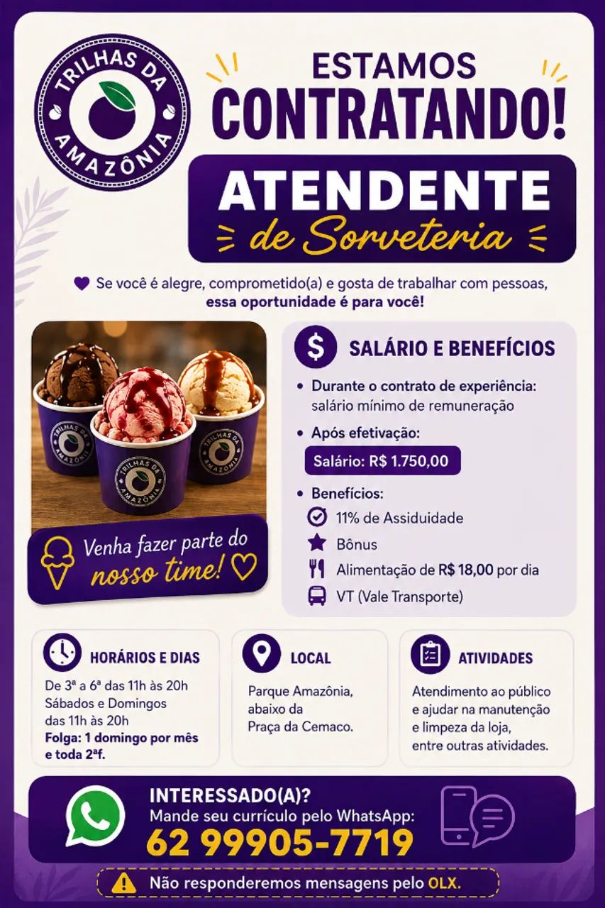 ATENDENTE DE SORVETERIA