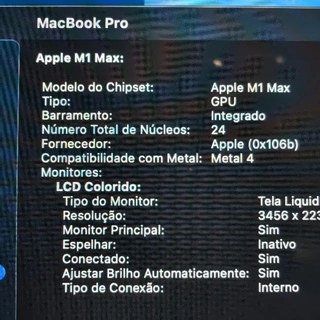 MACBOOK PRO 16" M1 MAX 64GB/1TB - 24GPU - 218C - 82% - Foto 3