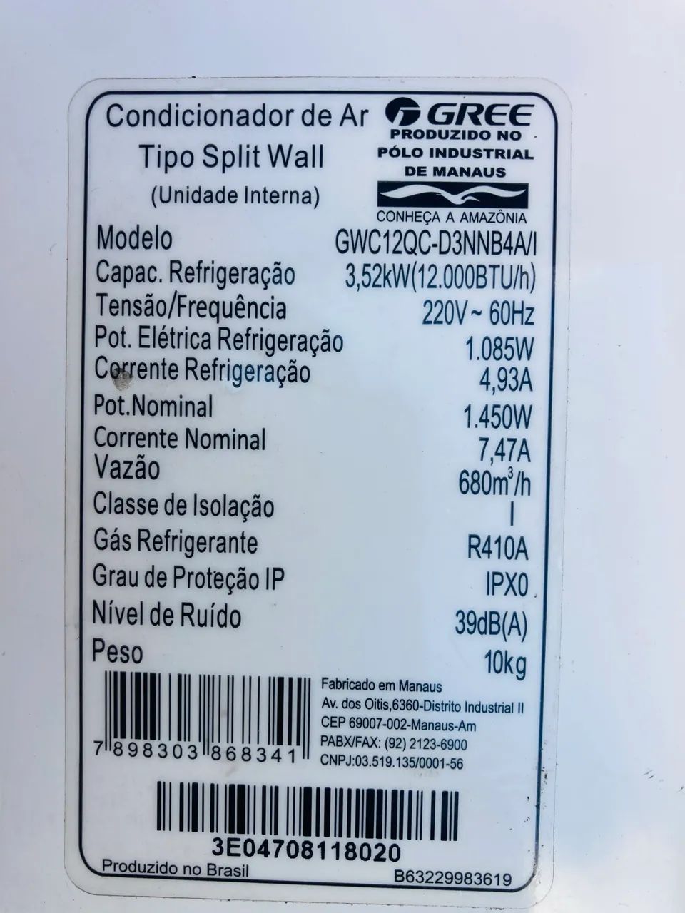 Ar condicionado Gree  split wall 12000 BTUS  usado  - Foto 2