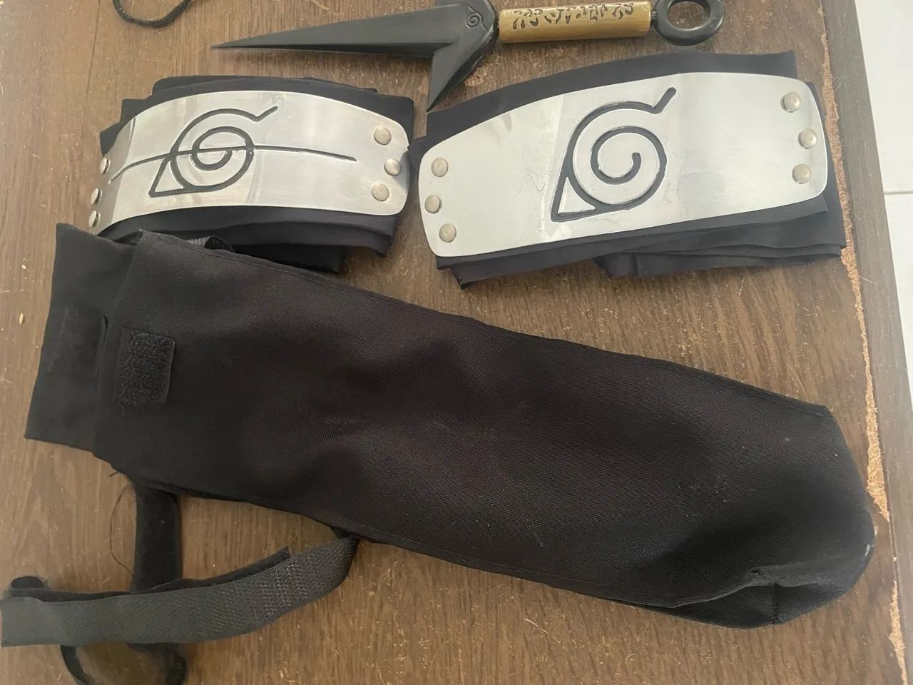 Super Kit C/Manto Akatsuki + Itens Cosplay Naruto - Foto 5