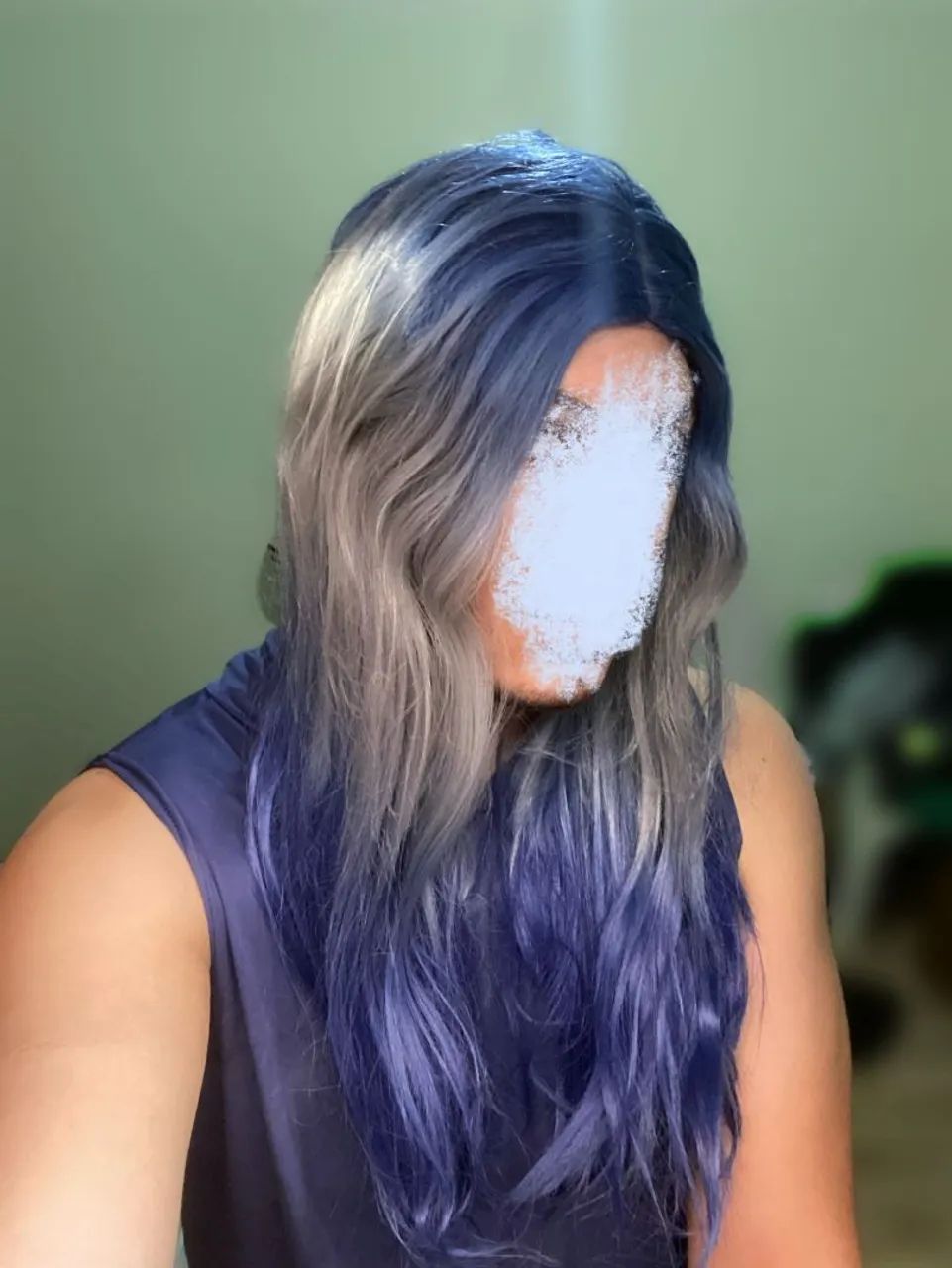 Peruca azul/cinza