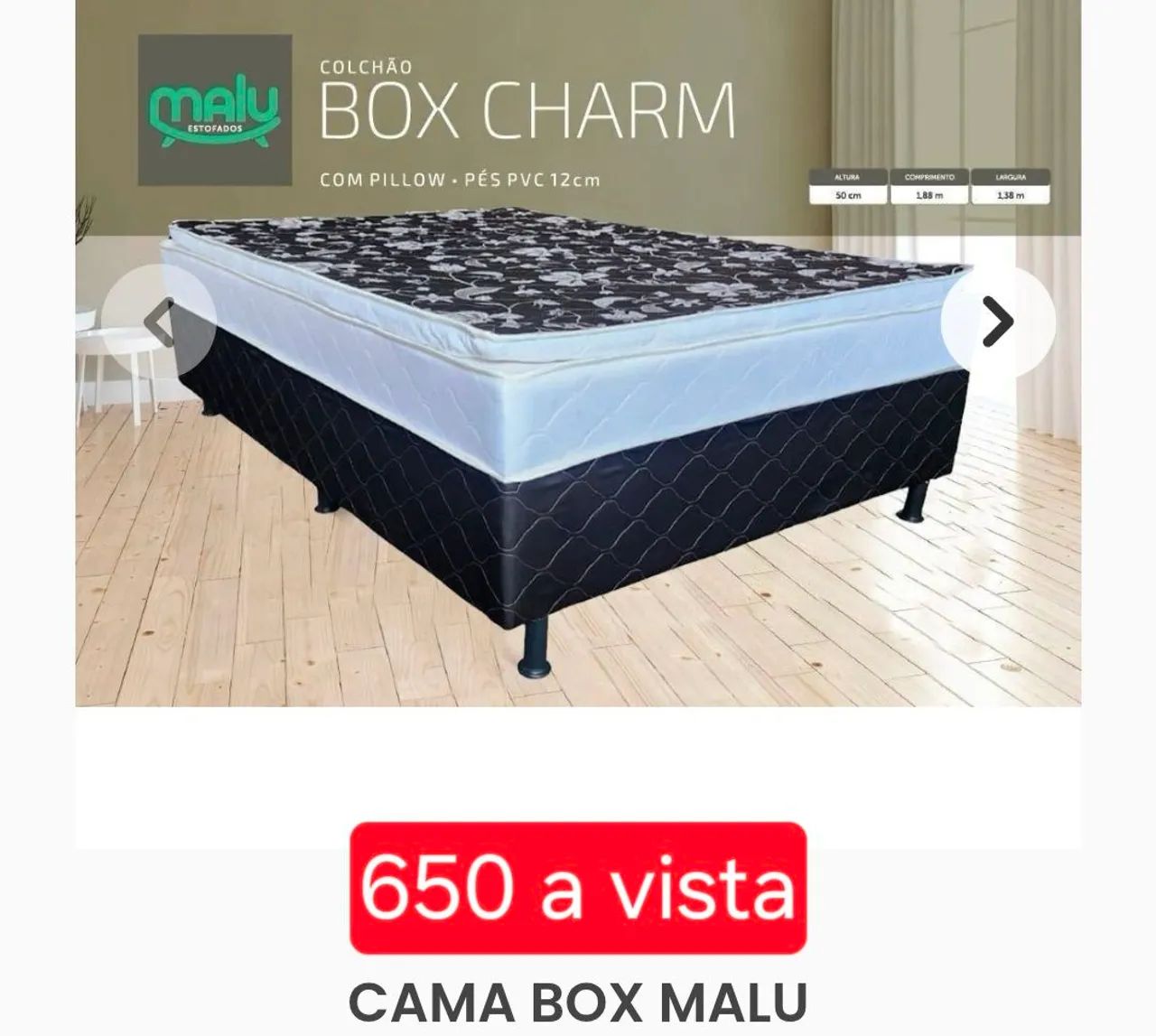 Cama Box conjugada casal com pillow 