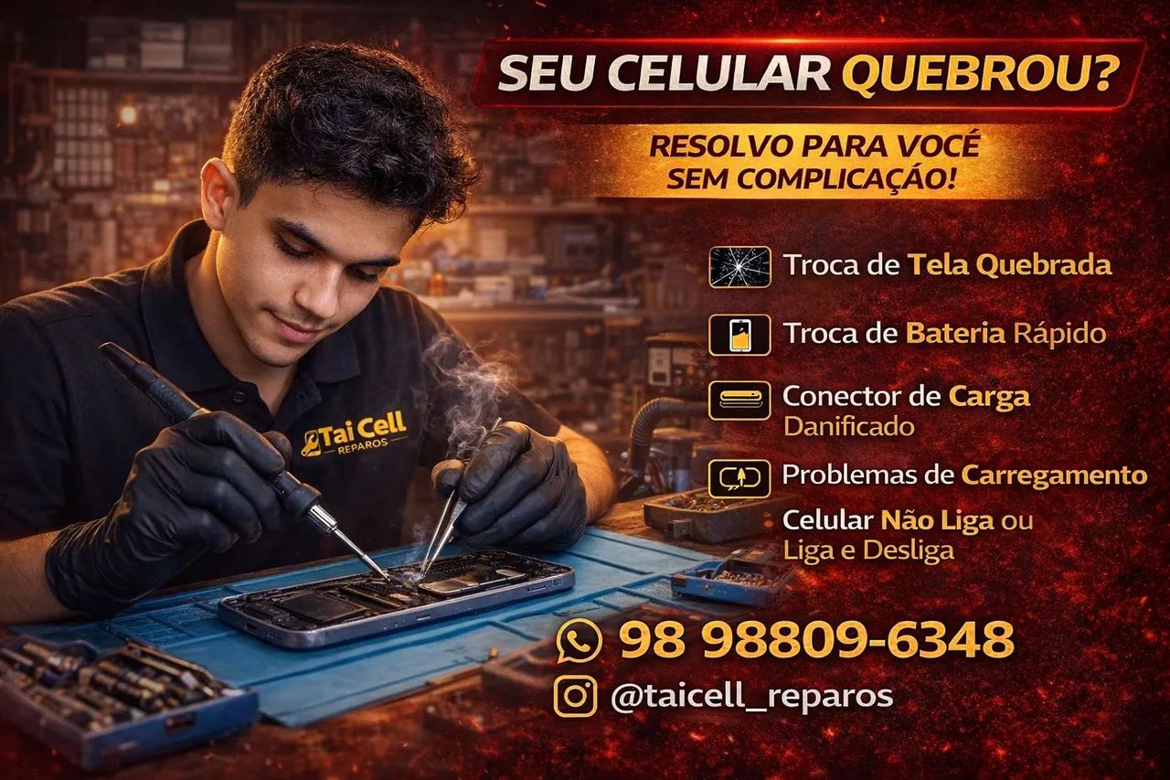 Troca de tela, bateria, conector...