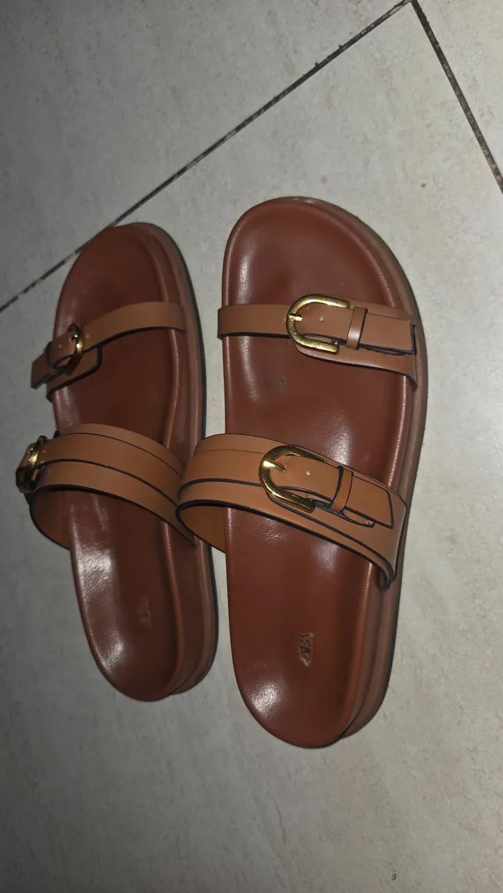 Sandálias com fivela ZARA (37/38) - Foto 5