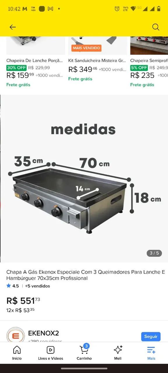 Chapa para hambúrguer  - Foto 3