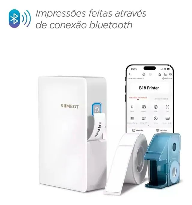 Impressora De Bolso Branca Niimbot B18 Label - Foto 2