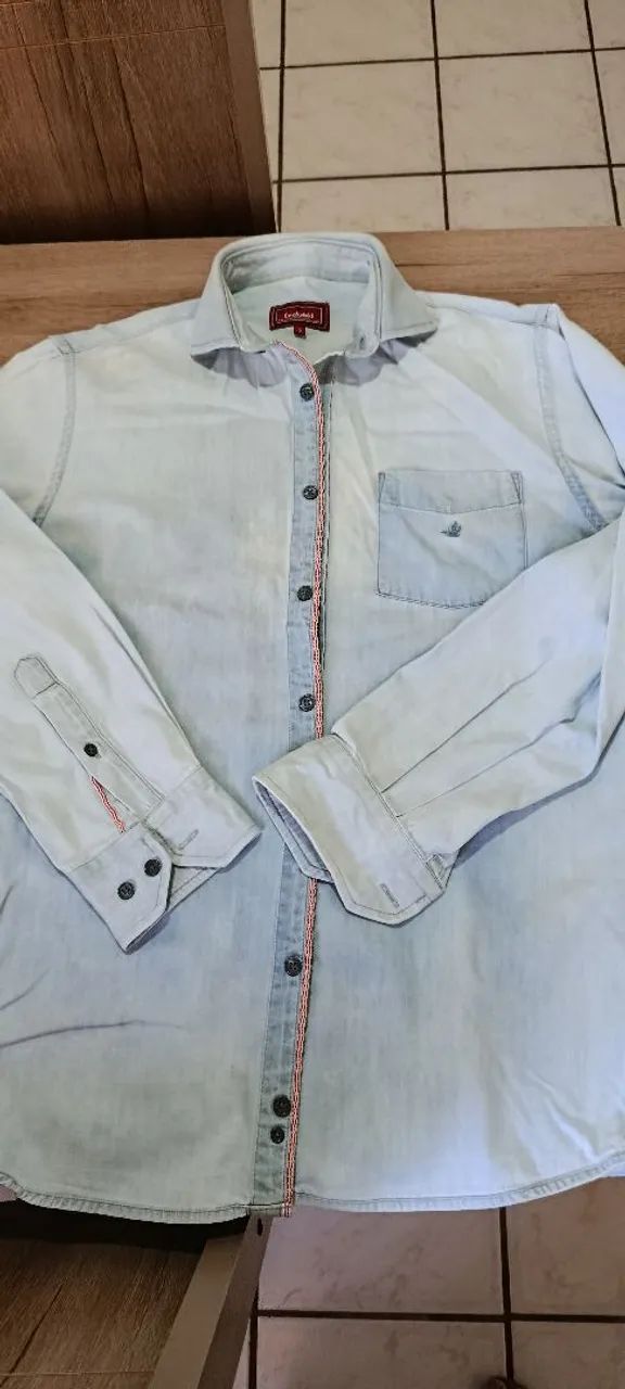 Camisa Jeans Masculina Original Brooksfield  - Foto 2