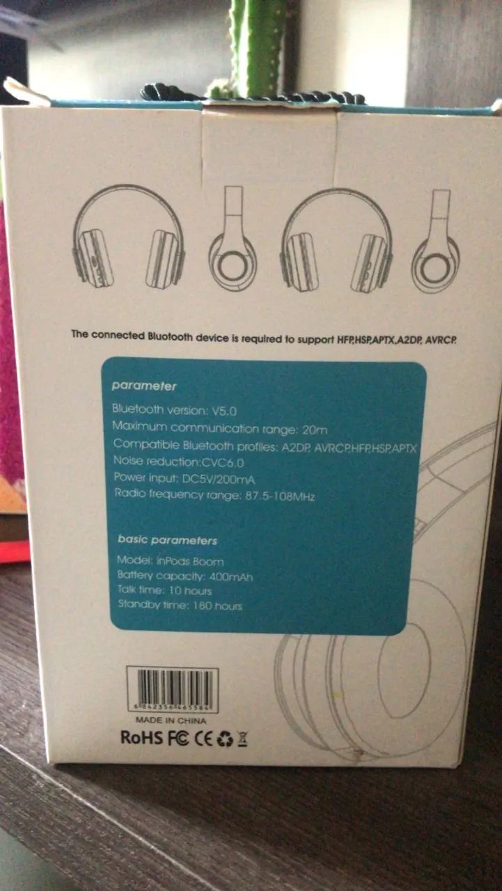 Headphone Inpods Boom Led Bluetooth Wireless Micro Sd - Foto 2