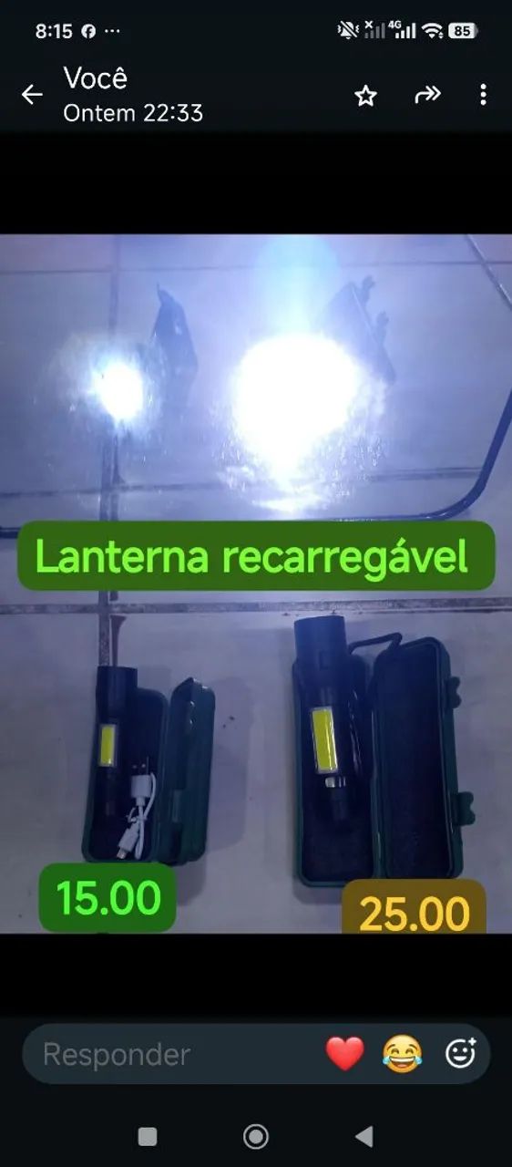 Lanterna de led 3 em 1 pq 15.00 g 25.00 recarregável  - Foto 2