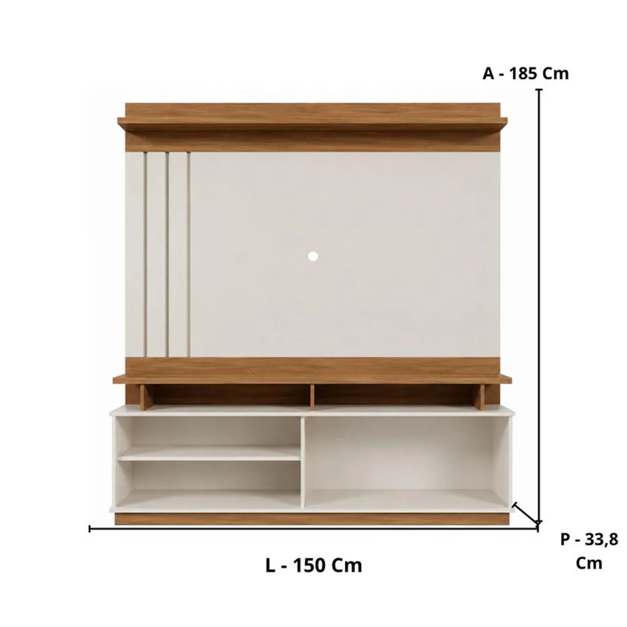 Esrante Home Para Tv até 55 Polegadas Goiás MDP e MDF Off White/Canela Mobler - Foto 5