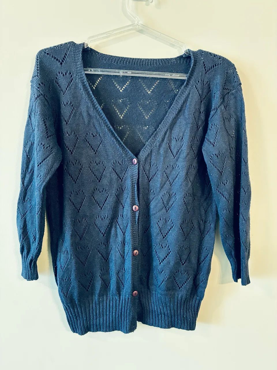 Cardigan Mercatto Azul Corações P
