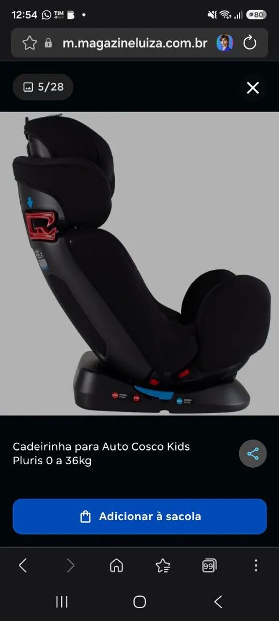 Cadeira reclinavel Cosco  0 a 36 kilos para autos - Foto 3