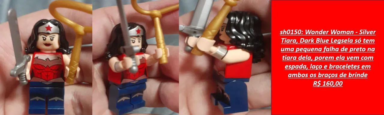 lego super heroes: sh0150: Wonder Woman - Silver Tiara, Dark Blue Legs  - Foto 4