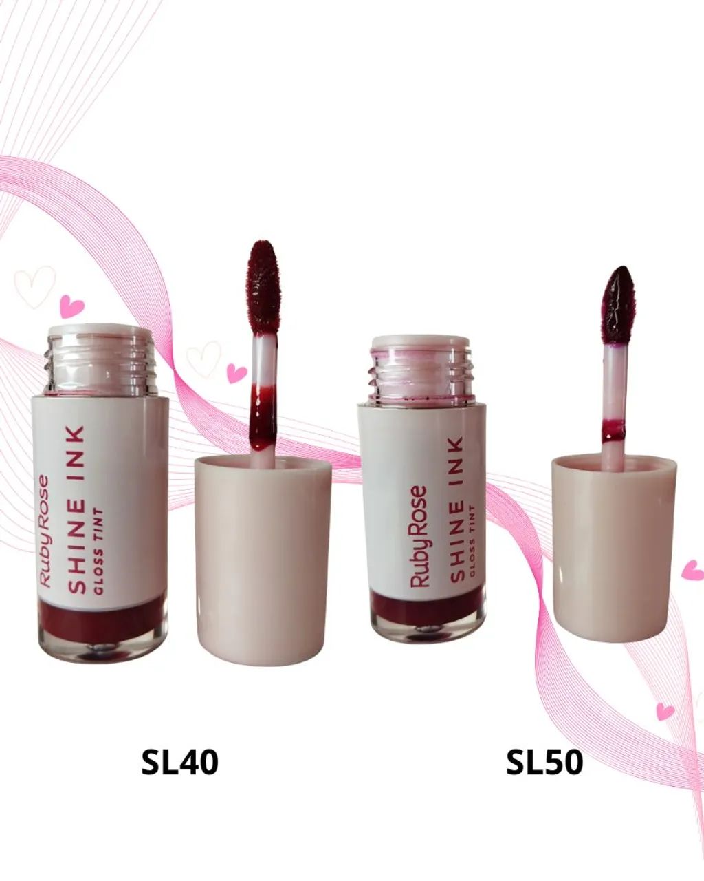 Kit 2 Lip tint Shine Ink Ruby Rose linha rosa. Novo, lacrado.
