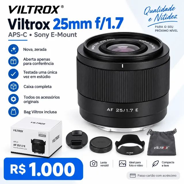 Viltrox 25mm f/1.7 ? Sony E-Mount - Acessórios para Câmeras e