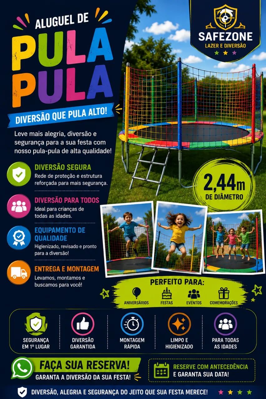 Aluguel de pula-pula 130,00
