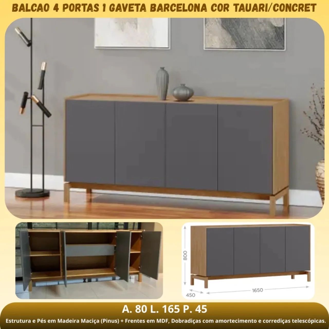 Buffet na madeira de tauri