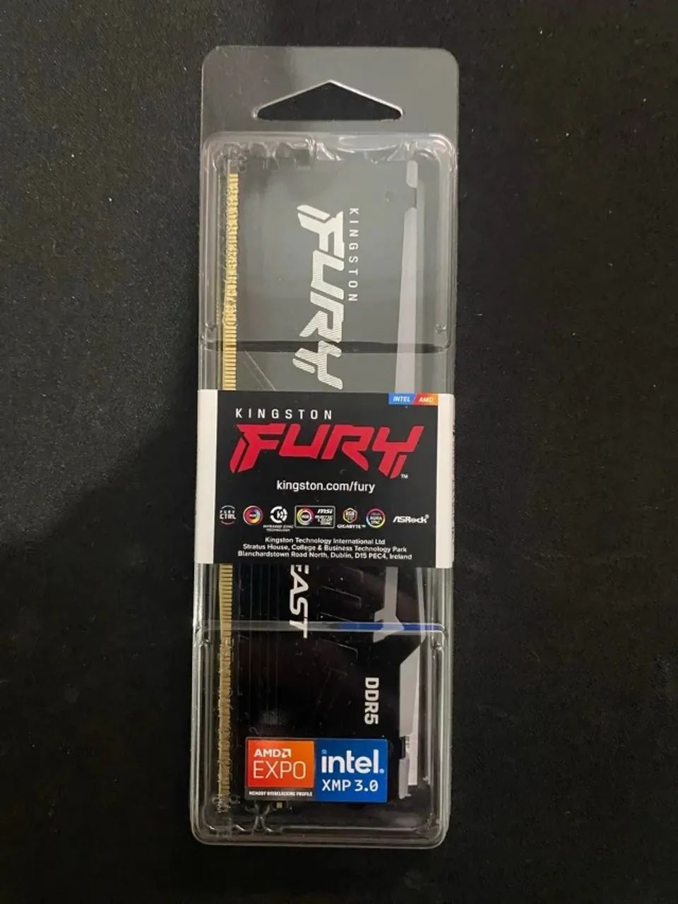 Memória RAM Kingston FuryBeast Expo RGB 8GB 6000MT/s DDR5 DIMM CL30 KF560C30BBEA-8