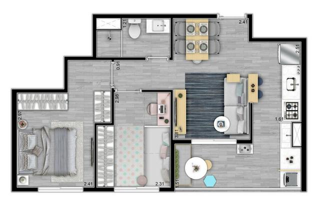 Apartamento centro SP Piso laminado + Escritura + ITBI gratuito 2 dorm - Foto 4