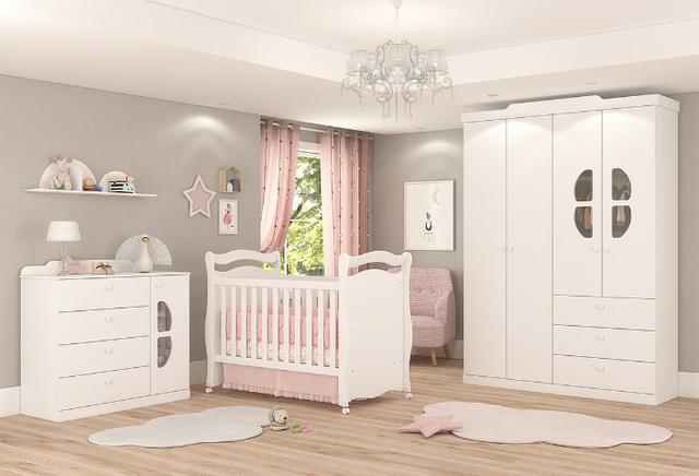 Quarto de Bebê Armário, Cômoda Alegria e Berço Sonho - Alegria *NOVO* ShopMix Móveis - Foto 2