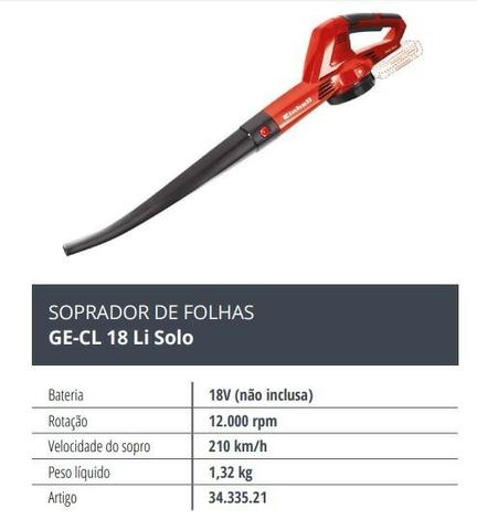 Soprador De Folhas A Bateria - Ge-cl 18 Li-solo - Foto 2
