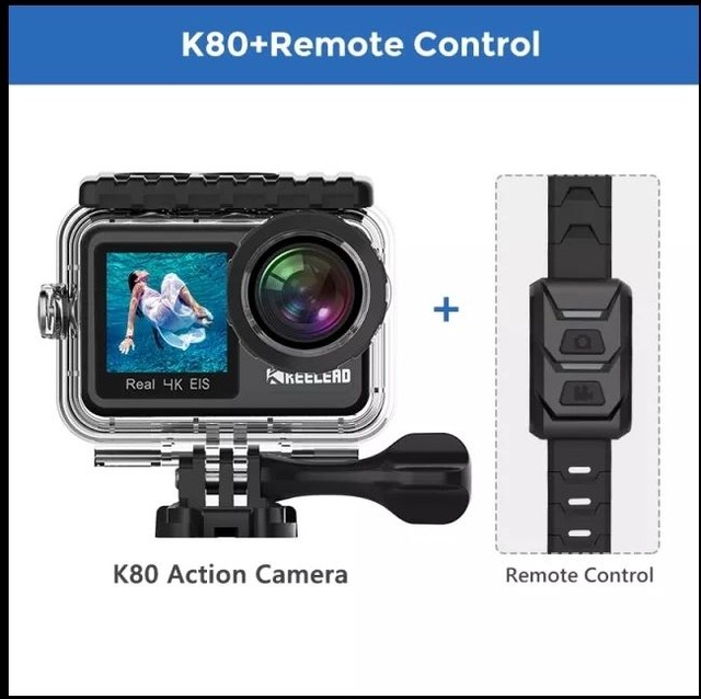 Câmera Ação Keelead K80, 4k 60fps, 20mp, Tela 1,4" touch - Foto 5