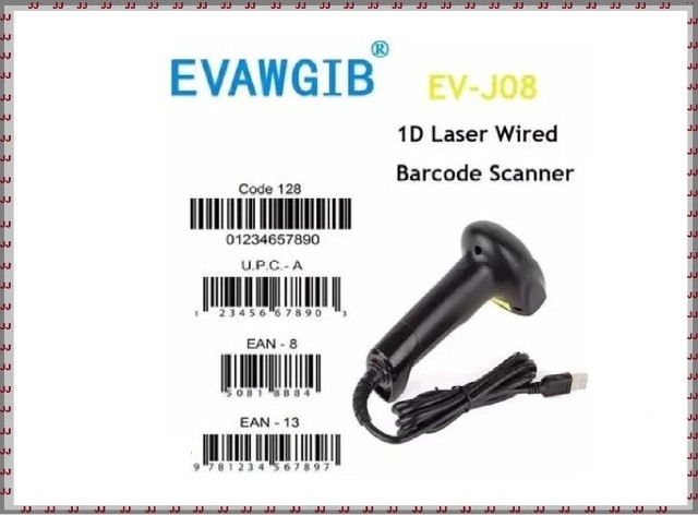Leitora de códigos de barras 1D Evawgib Usb - Foto 4