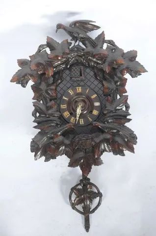 raro cuco reguladora à corda, medidas 60 x 48cm