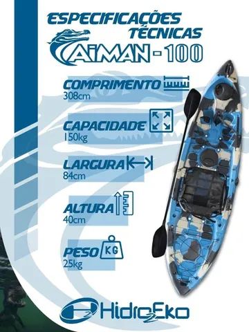Caiaque Hidro2eko Caiman 100 parcelo em ate 21x sem juros e frete grátis avalio trocas - Foto 2