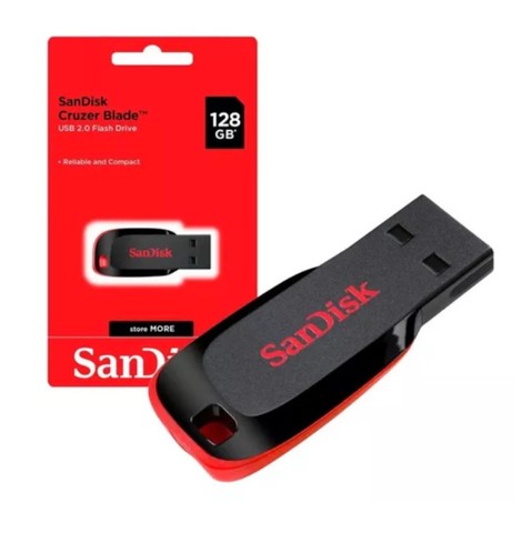 Pendrive Sandisk 128gb Usb-a 2.0 Cruzer Blade 