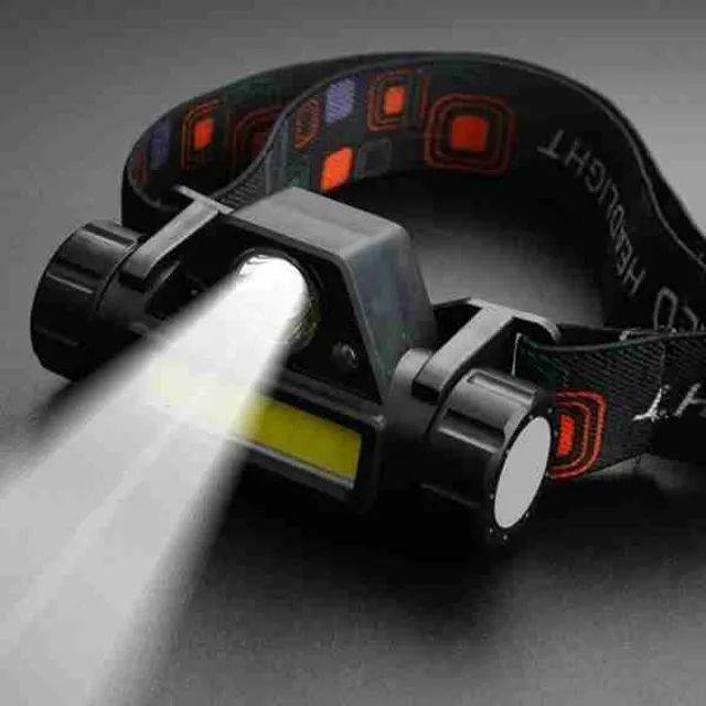 Lanterna de Cabeça Recarregável com Led COB para Caminhada Pesca Ciclismo - Foto 2