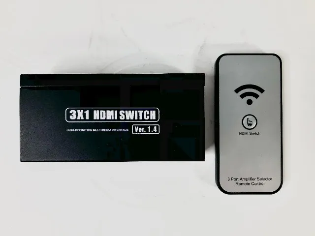 Switch Adaptador TV Hdmi 3 x 1 com controle remoto