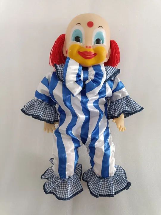 Boneca de Palhaço Vintage 52 cm