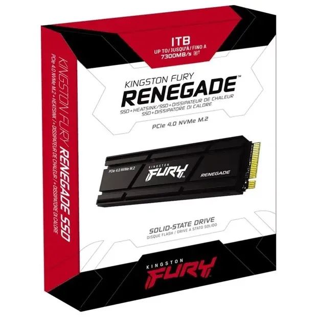 [NOVO] Ssd 1Tb Kingston Fury Renegade Dissipador, Pcie 4.0 Nvme M.2, Leitura 7300Mb/S, Pc 