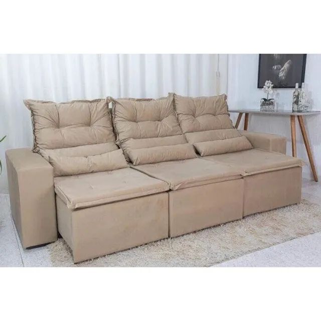 Sofá Retrátil Reclinável New Carol 2.60m rf655 - Foto 3