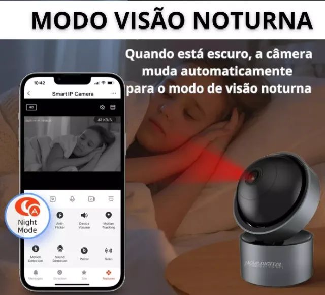 Câmera Inteligente Wifi 360 Pro Alexa Google Protocolo Onvif